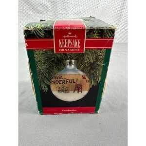 Hallmark Keepsake Ornament‎ 1990 Grandmother You're Wonderful Glass Vintage